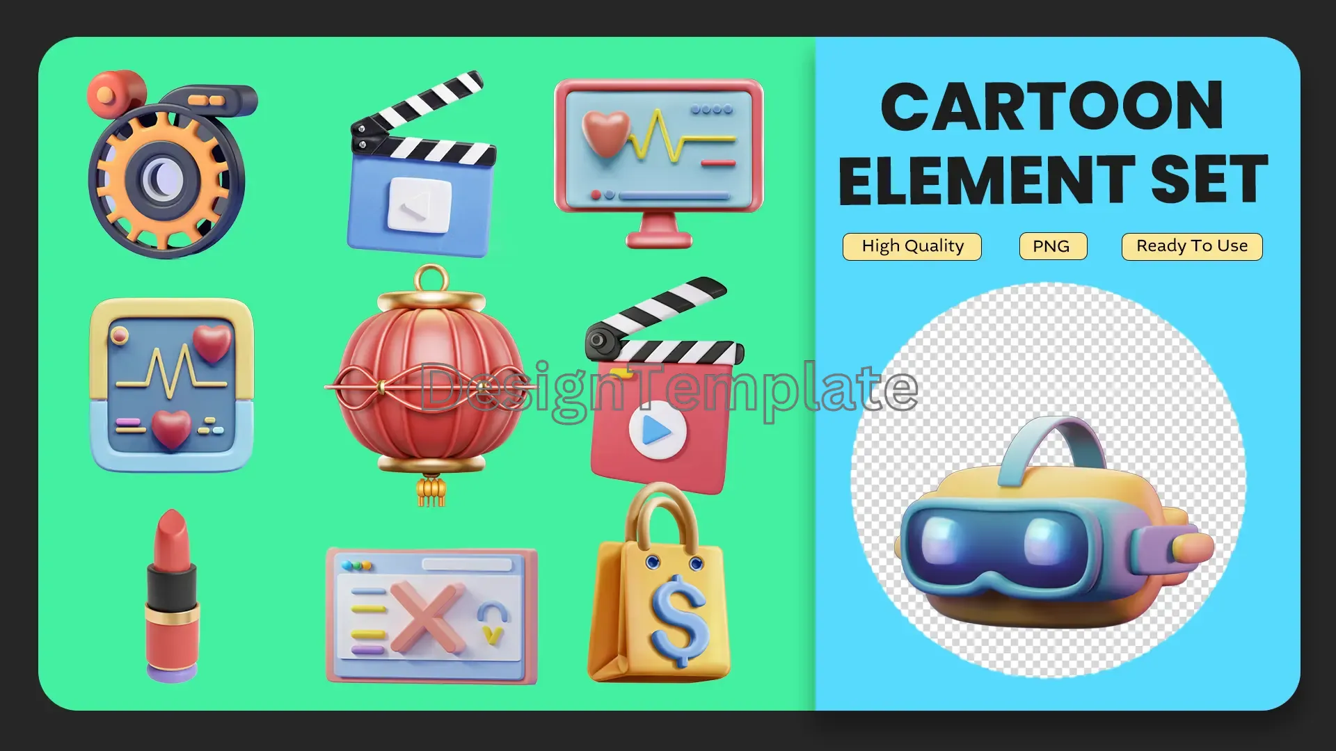 Creative Cartoons Comprehensive 3D Element Set image